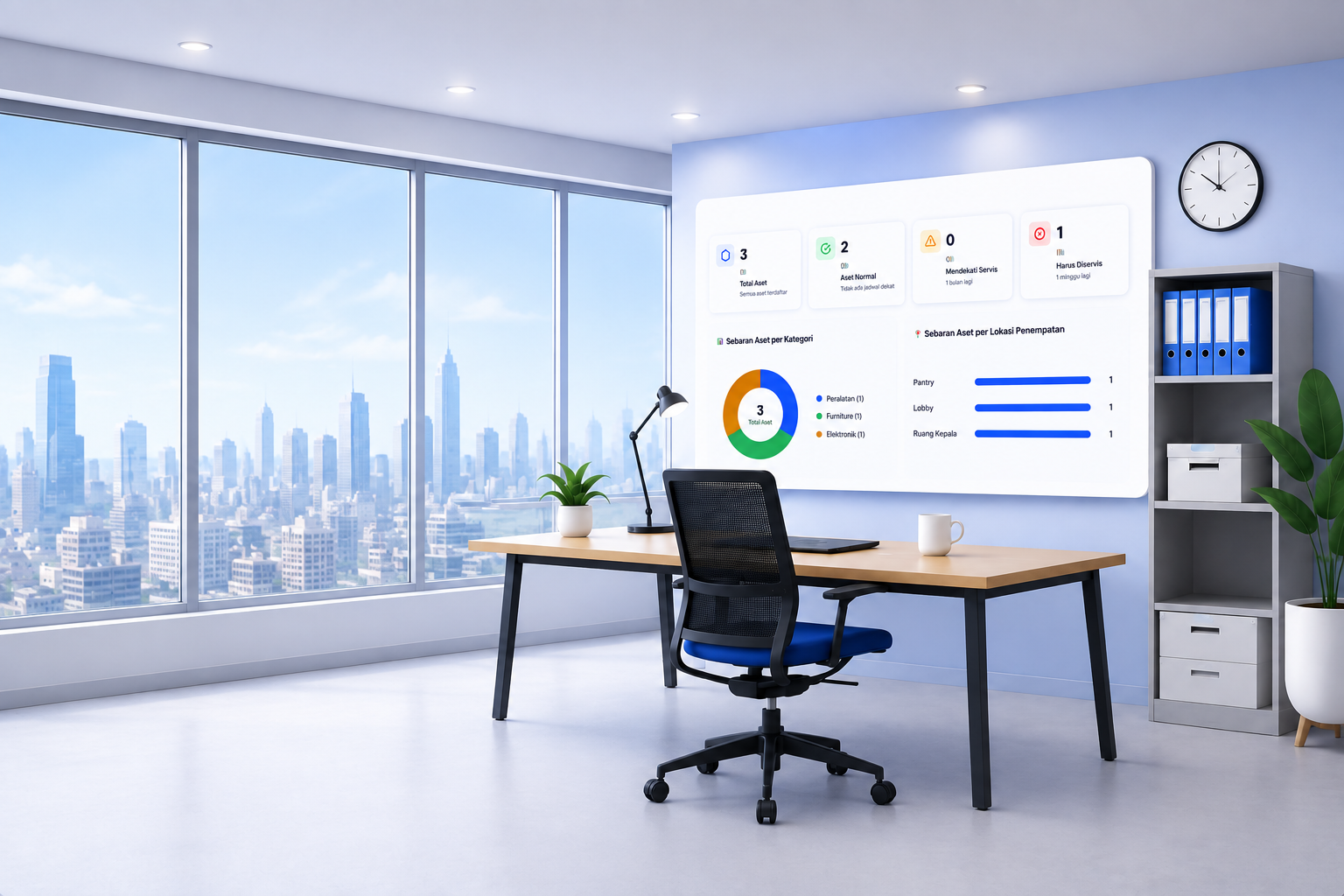 AssetCare Dashboard Preview — Ringkasan Aset Kantor